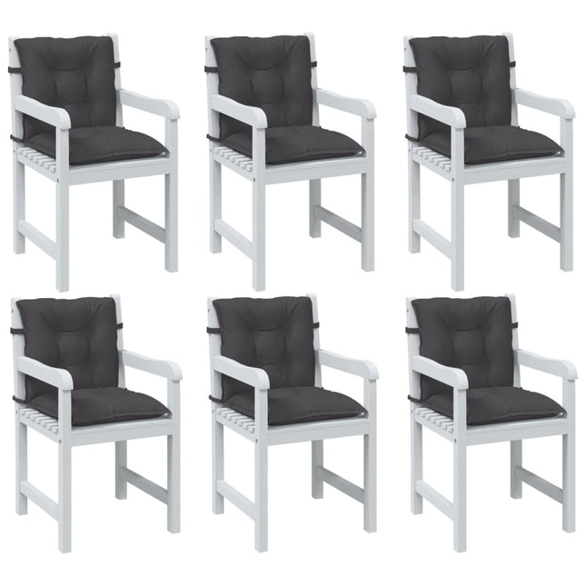 Cuscini Sedia Schiena Bassa 6 pz Antracite MÃ©lange 100x50x7 cm