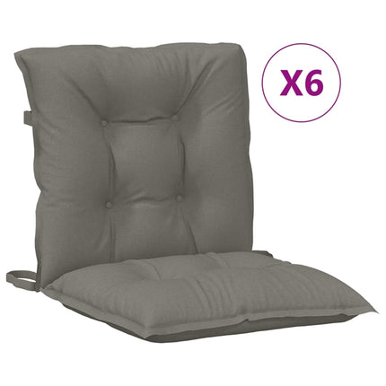 Cuscini Sedia Schiena Bassa 6 pz Grigio MÃƒÂ©lange 100x50x7 cm