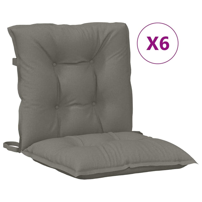 Cuscini Sedia Schiena Bassa 6 pz Grigio MÃƒÂ©lange 100x50x7 cm