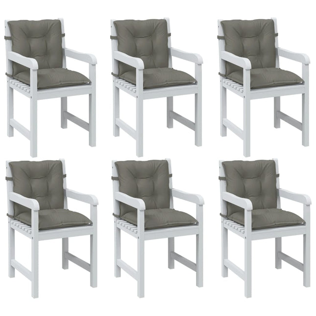 Cuscini Sedia Schiena Bassa 6 pz Grigio MÃƒÂ©lange 100x50x7 cm