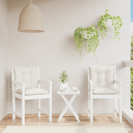 Cuscini Sedia Schiena Bassa 2 pz Crema MÃƒÂ©lange 100x50x7 Tessuto
