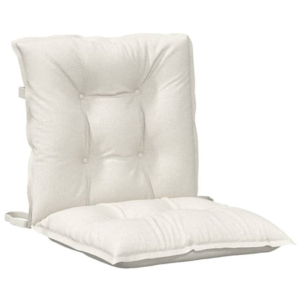 Cuscini Sedia Schiena Bassa 2 pz Crema MÃƒÂ©lange 100x50x7 Tessuto