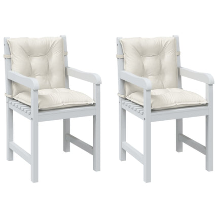 Cuscini Sedia Schiena Bassa 2 pz Crema MÃƒÂ©lange 100x50x7 Tessuto