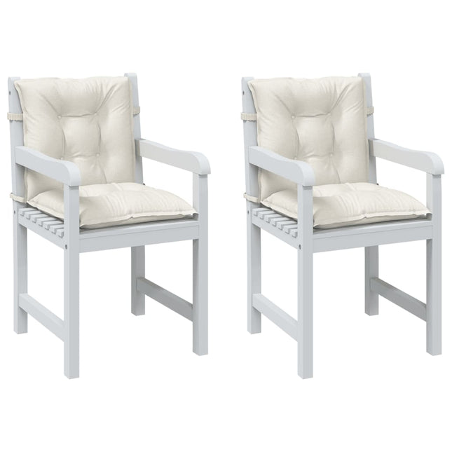 Cuscini Sedia Schiena Bassa 2 pz Crema MÃƒÂ©lange 100x50x7 Tessuto