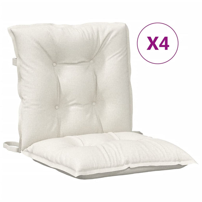 Cuscini Sedia Schiena Bassa 4 pz Crema MÃƒÆ’Ã‚Â©lange 100x50x7 Tessuto