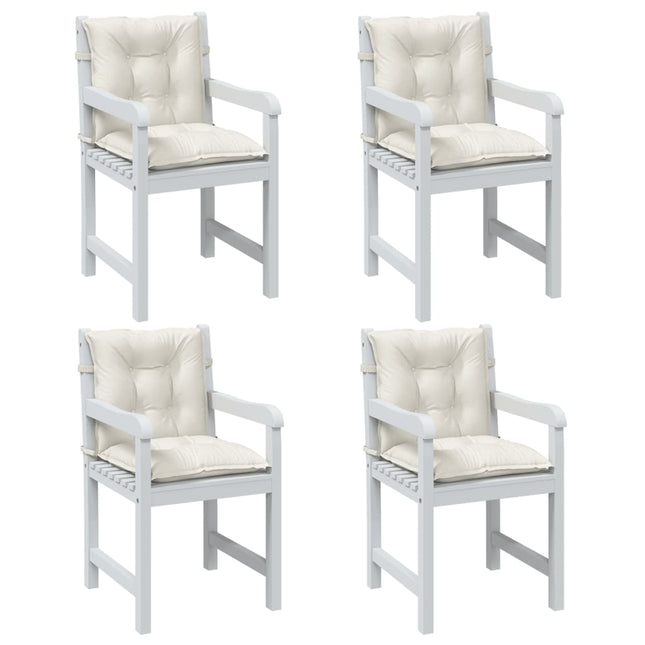 Cuscini Sedia Schiena Bassa 4 pz Crema MÃƒÆ’Ã‚Â©lange 100x50x7 Tessuto