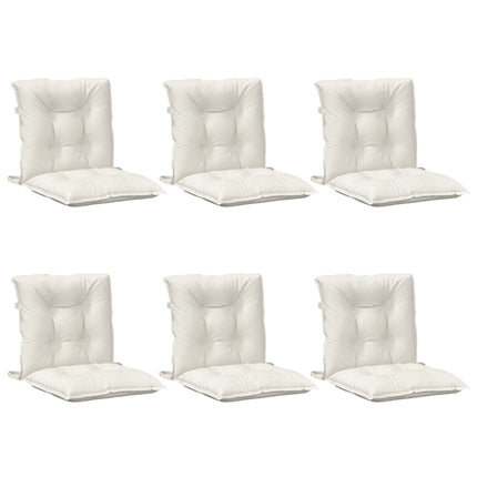Cuscini Sedia Schiena Bassa 6 pz Crema MÃ©lange 100x50x7 Tessuto