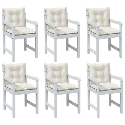 Cuscini Sedia Schiena Bassa 6 pz Crema MÃ©lange 100x50x7 Tessuto
