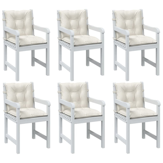 Cuscini Sedia Schiena Bassa 6 pz Crema MÃ©lange 100x50x7 Tessuto
