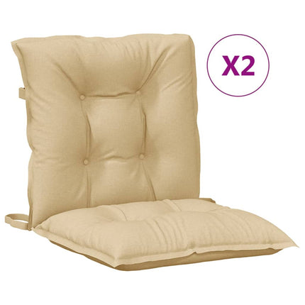 Cuscini Sedia Schiena Bassa 2 pz Beige MÃƒÂ©lange 100x50x7 Tessuto