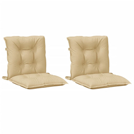 Cuscini Sedia Schiena Bassa 2 pz Beige MÃƒÂ©lange 100x50x7 Tessuto