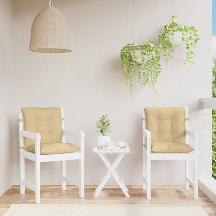 Cuscini Sedia Schiena Bassa 2 pz Beige MÃƒÂ©lange 100x50x7 Tessuto