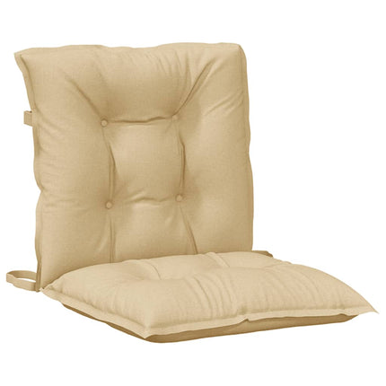 Cuscini Sedia Schiena Bassa 2 pz Beige MÃƒÂ©lange 100x50x7 Tessuto