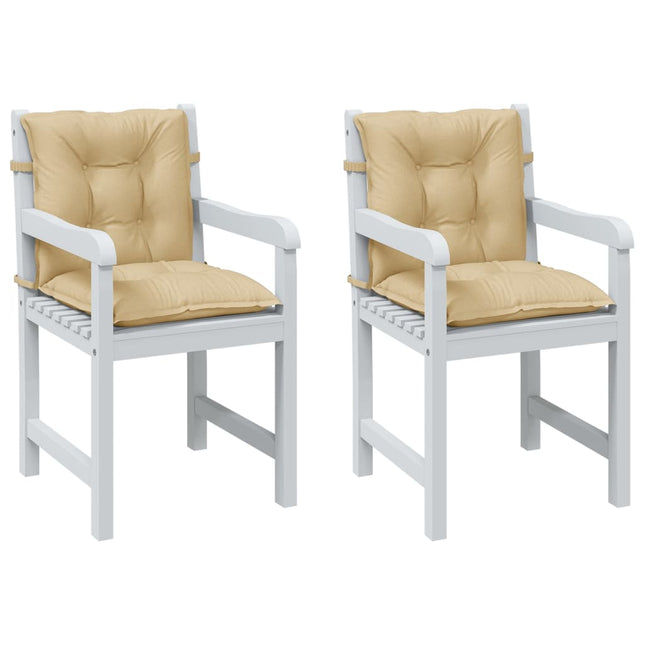 Cuscini Sedia Schiena Bassa 2 pz Beige MÃƒÂ©lange 100x50x7 Tessuto