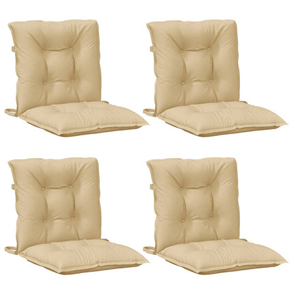 Cuscini Sedia Schiena Bassa 4 pz Beige MÃƒÂ©lange 100x50x7 Tessuto