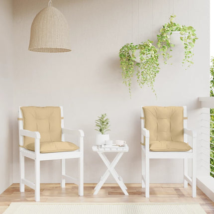 Cuscini Sedia Schiena Bassa 4 pz Beige MÃƒÂ©lange 100x50x7 Tessuto