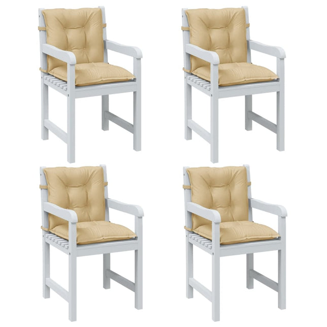 Cuscini Sedia Schiena Bassa 4 pz Beige MÃƒÂ©lange 100x50x7 Tessuto