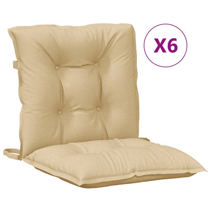 Cuscini Sedia Schiena Bassa 6 pz Beige MÃ©lange 100x50x7 Tessuto