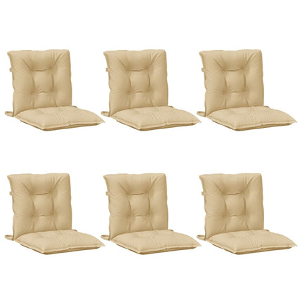 Cuscini Sedia Schiena Bassa 6 pz Beige MÃ©lange 100x50x7 Tessuto