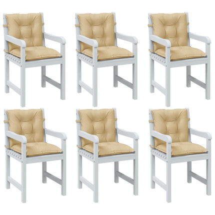 Cuscini Sedia Schiena Bassa 6 pz Beige MÃ©lange 100x50x7 Tessuto