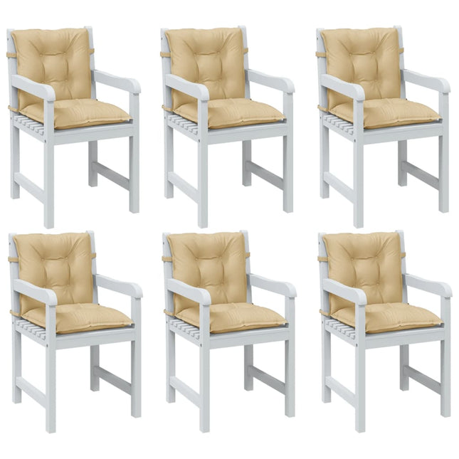 Cuscini Sedia Schiena Bassa 6 pz Beige MÃ©lange 100x50x7 Tessuto