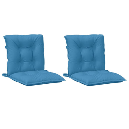 Cuscini Sedia Schiena Bassa 2 pz Blu MÃƒÆ’Ã‚Â©lange 100x50x7 Tessuto