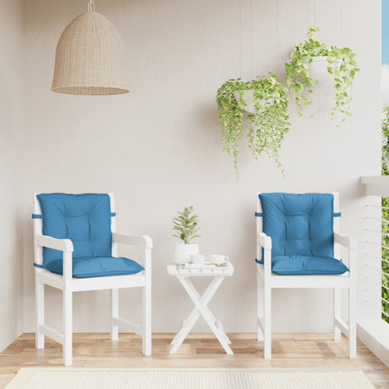 Cuscini Sedia Schiena Bassa 2 pz Blu MÃƒÆ’Ã‚Â©lange 100x50x7 Tessuto