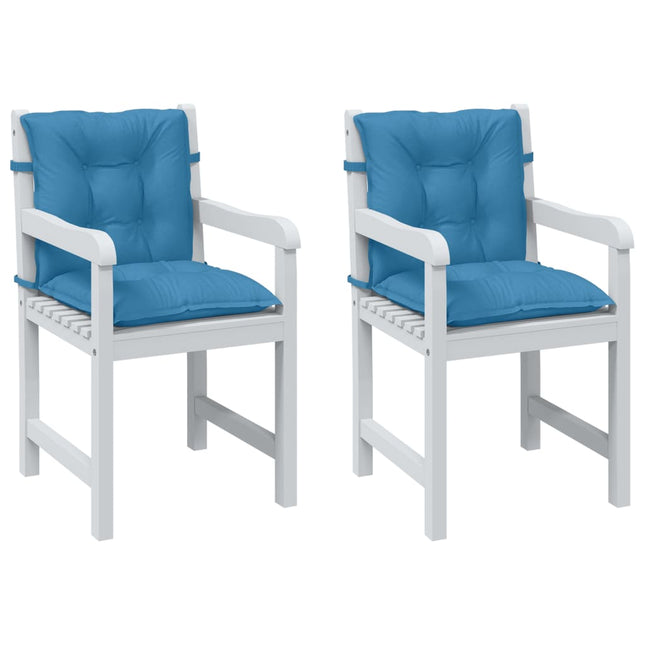 Cuscini Sedia Schiena Bassa 2 pz Blu MÃƒÆ’Ã‚Â©lange 100x50x7 Tessuto