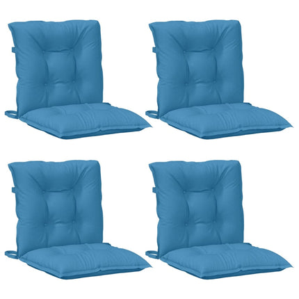 Cuscini Sedia Schiena Bassa 4 pz Blu MÃƒÆ’Ã‚Â©lange 100x50x7 Tessuto