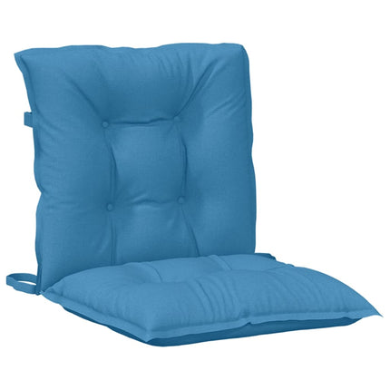 Cuscini Sedia Schiena Bassa 4 pz Blu MÃƒÆ’Ã‚Â©lange 100x50x7 Tessuto