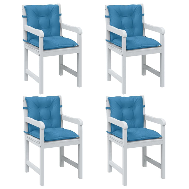 Cuscini Sedia Schiena Bassa 4 pz Blu MÃƒÆ’Ã‚Â©lange 100x50x7 Tessuto