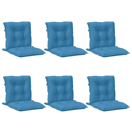 Cuscini Sedia Schiena Bassa 6 pz Blu MÃƒÆ’Ã‚Â©lange 100x50x7 Tessuto