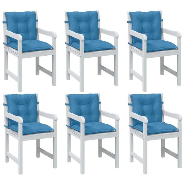 Cuscini Sedia Schiena Bassa 6 pz Blu MÃƒÆ’Ã‚Â©lange 100x50x7 Tessuto
