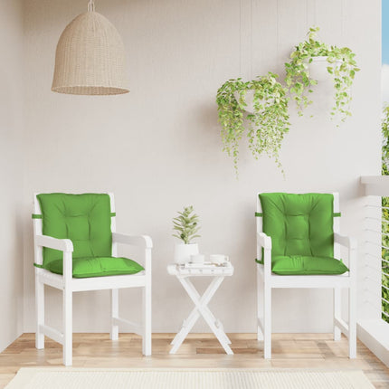 Cuscini Sedia Schiena Bassa 2 pz Verde MÃƒÆ’Ã‚Â©lange 100x50x7 Tessuto
