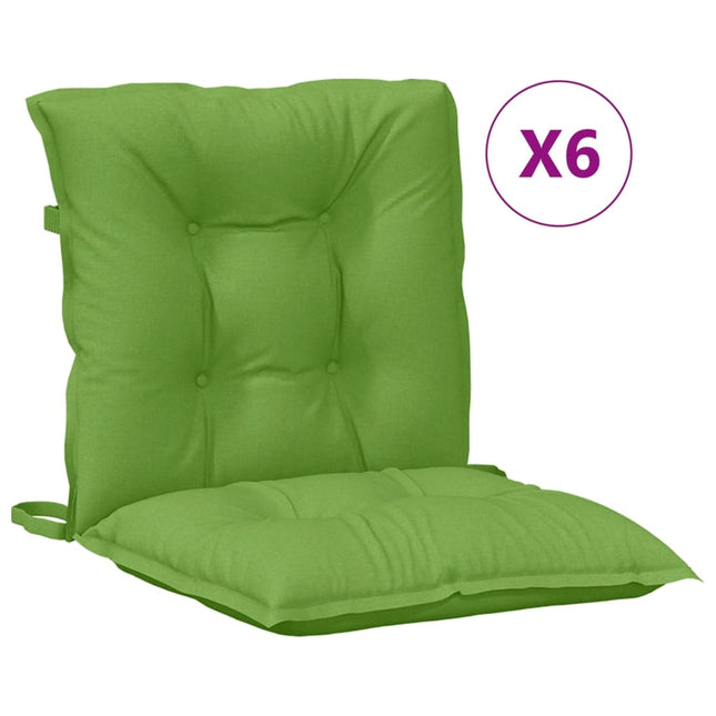 Cuscini Sedia Schiena Bassa 6 pz Verde MÃƒÂ©lange 100x50x7 Tessuto
