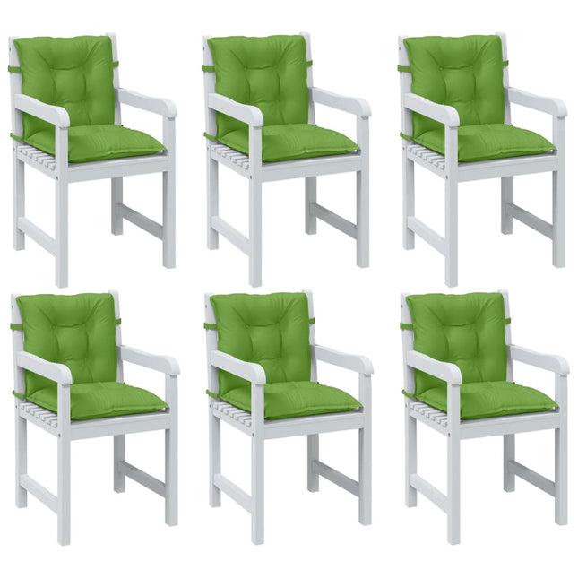 Cuscini Sedia Schiena Bassa 6 pz Verde MÃƒÂ©lange 100x50x7 Tessuto