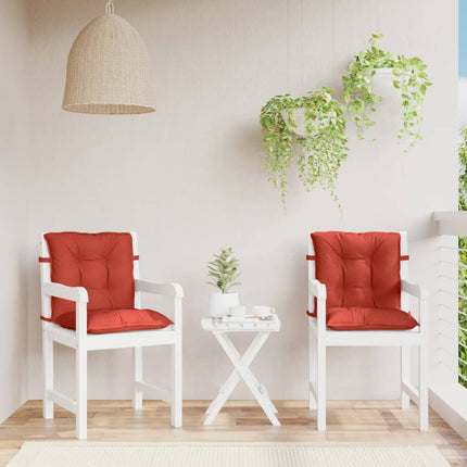 Cuscini Sedia Schiena Bassa 2 pz Rosso MÃ©lange 100x50x7 Tessuto