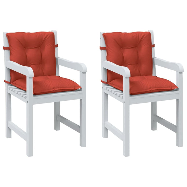 Cuscini Sedia Schiena Bassa 2 pz Rosso MÃ©lange 100x50x7 Tessuto