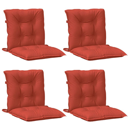 Cuscini Sedia Schiena Bassa 4 pz Rosso MÃ©lange 100x50x7 Tessuto