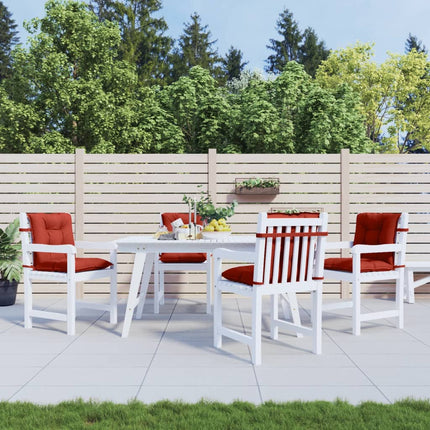 Cuscini Sedia Schiena Bassa 4 pz Rosso MÃ©lange 100x50x7 Tessuto