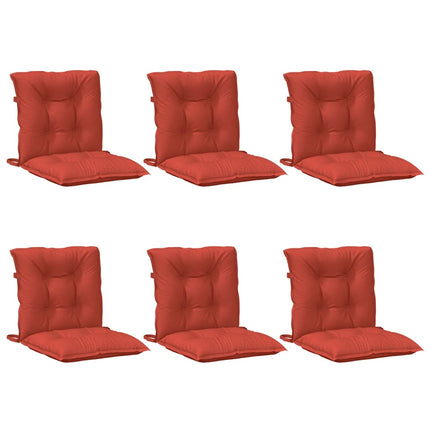 Cuscini Sedia Schiena Bassa 6 pz Rosso MÃ©lange 100x50x7 Tessuto