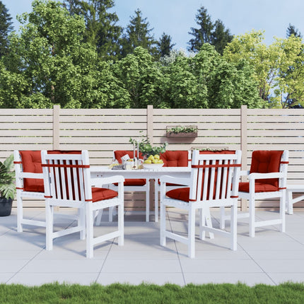 Cuscini Sedia Schiena Bassa 6 pz Rosso MÃ©lange 100x50x7 Tessuto