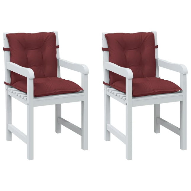 Cuscini Sedia Schiena Bassa 2 pz Rosso Vino MÃƒÂ©lange Tessuto