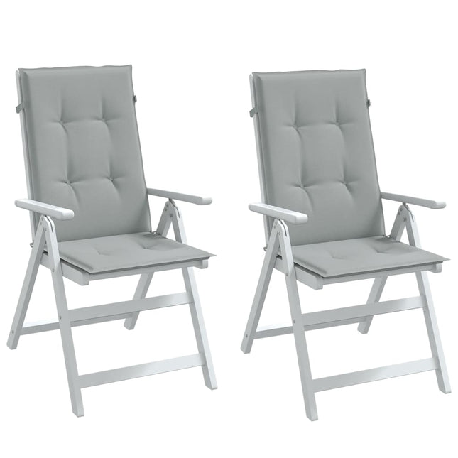 Cuscini Sedia Schiena Alta 2 Grigio MÃƒÂ©lange 120x50x4 Tessuto
