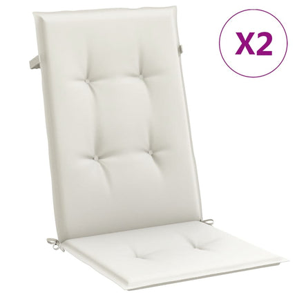 Cuscini Sedia Schiena Alta 2 Crema MÃƒÂ©lange 120x50x4 Tessuto