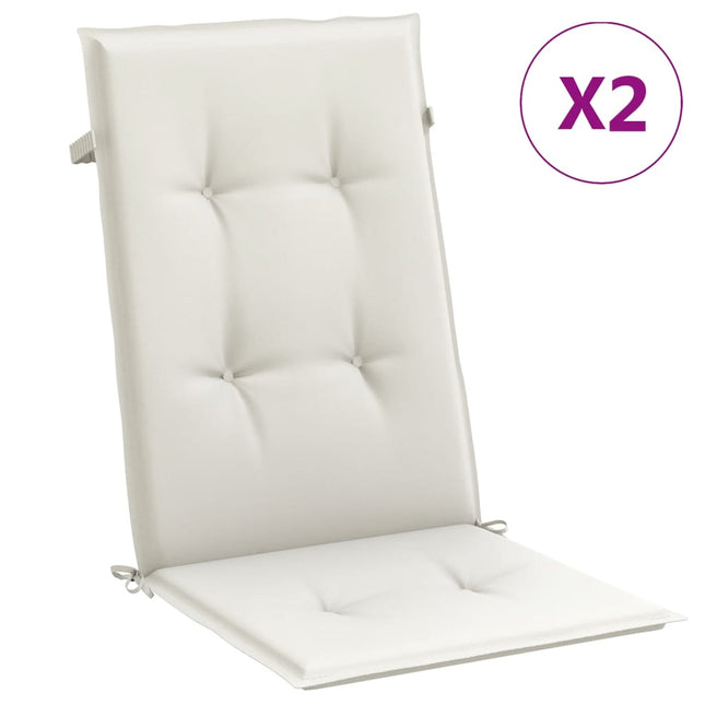 Cuscini Sedia Schiena Alta 2 Crema MÃƒÂ©lange 120x50x4 Tessuto