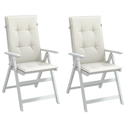 Cuscini Sedia Schiena Alta 2 Crema MÃƒÂ©lange 120x50x4 Tessuto
