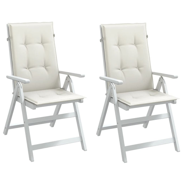 Cuscini Sedia Schiena Alta 2 Crema MÃƒÂ©lange 120x50x4 Tessuto