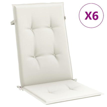 Cuscini Sedia Schiena Alta 6 Crema MÃ©lange 120x50x4 Tessuto