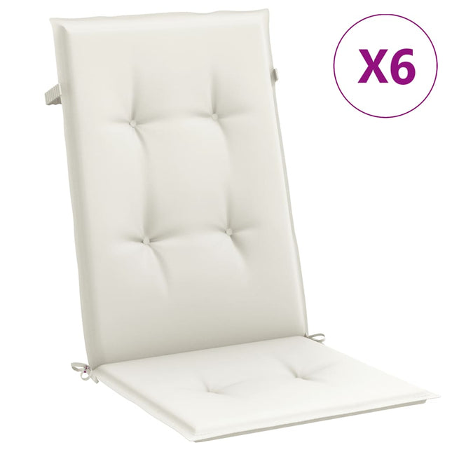 Cuscini Sedia Schiena Alta 6 Crema MÃ©lange 120x50x4 Tessuto